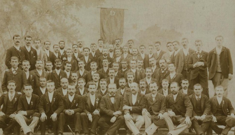 1884 Miembros cantantes del Orfeón Pamplonés